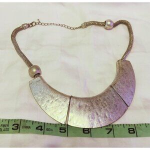 Silver Metal Necklace With Beads